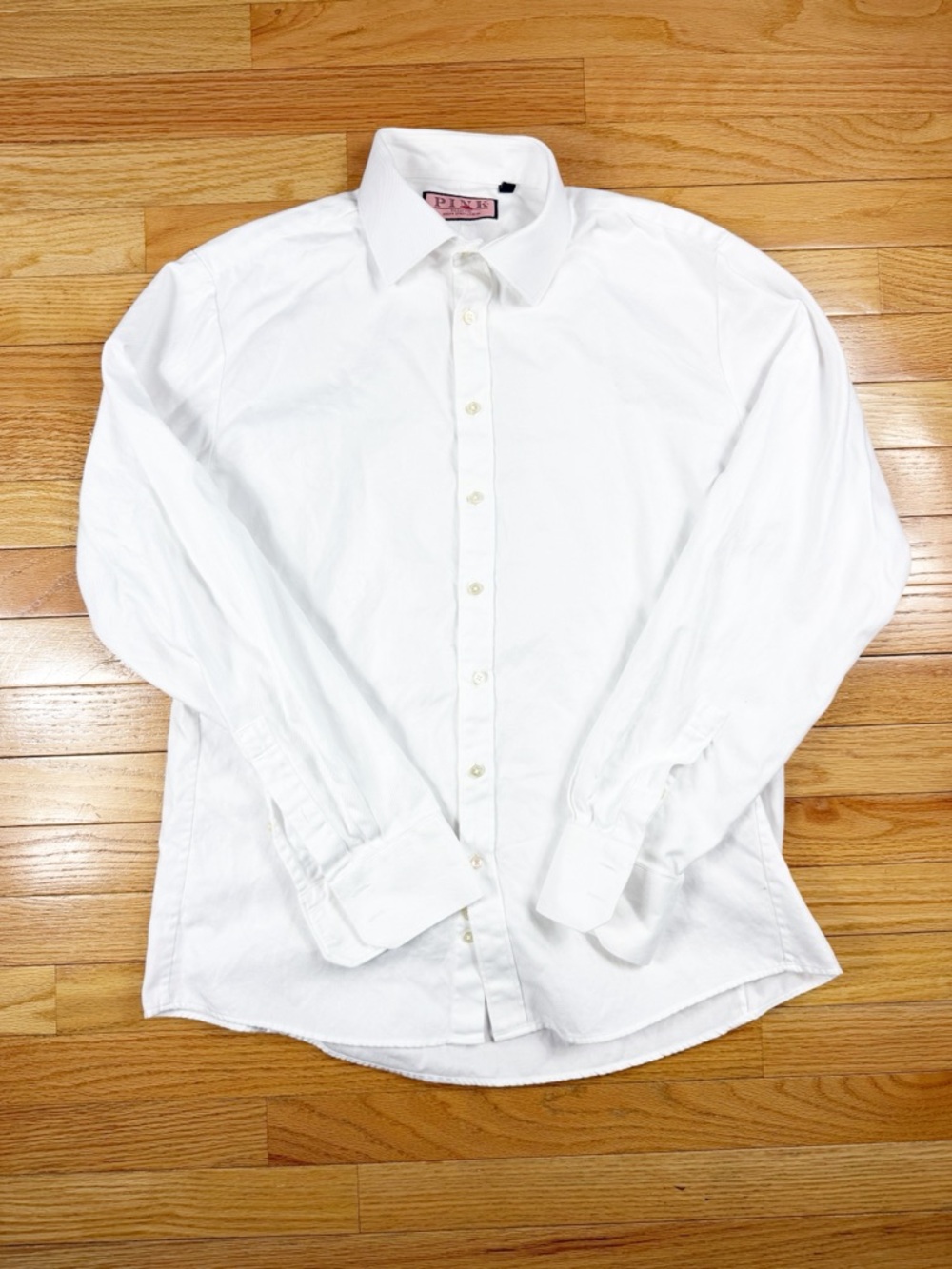 Thomas Pink White Long-Sleeve Dress Shirt 16 41CM